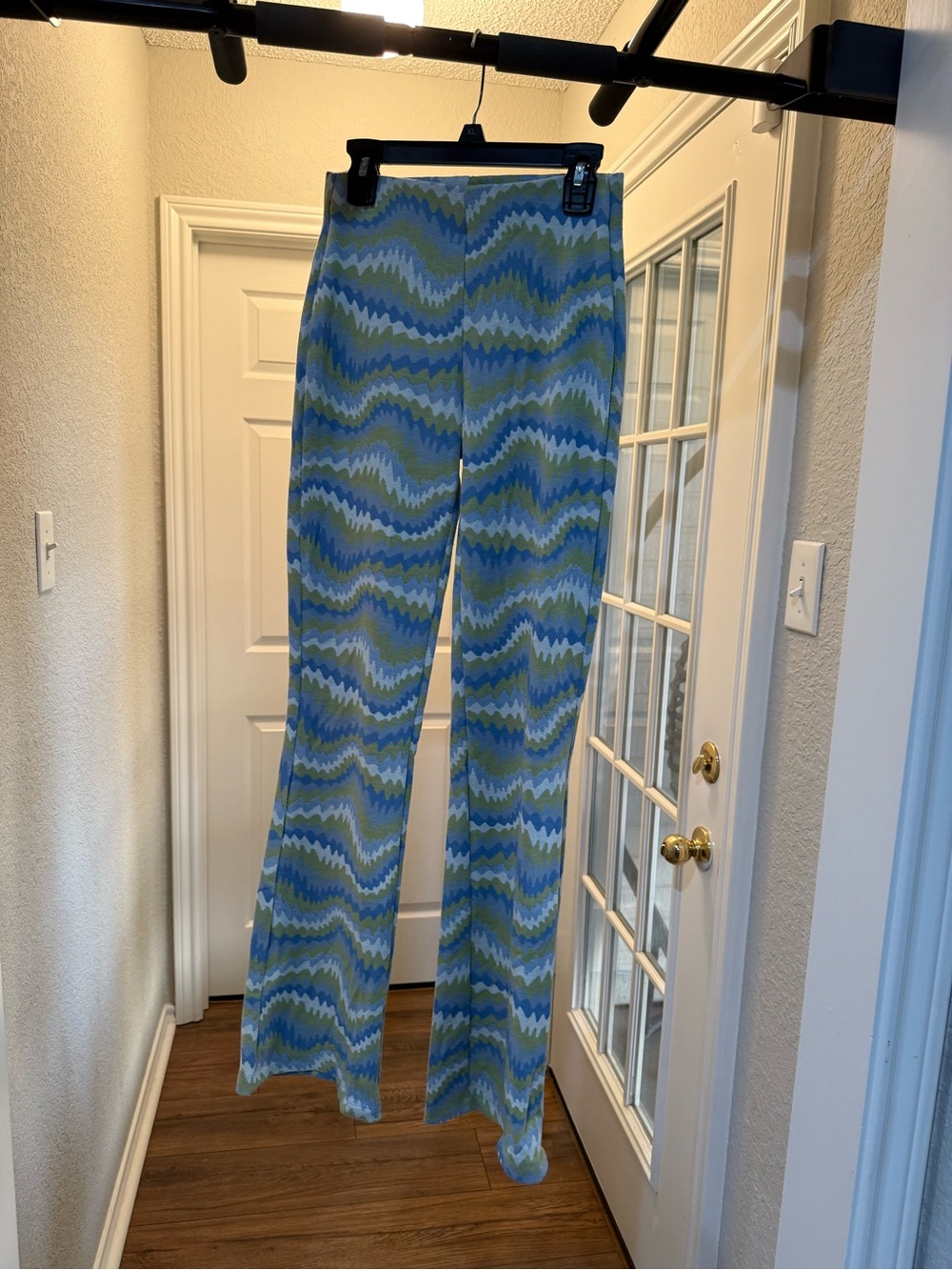 Urban Outfitters Blue & Green Zigzag Knit Pants